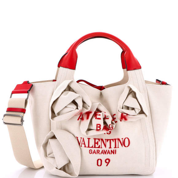 Valentino Garavani Handbags - Valentino Garavani Medium Rose Blossom Atelier Bag Canvas